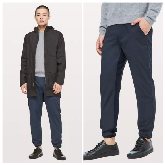 Lululemon Great Wall Pant Lined Navy Black Size XL Travel Dadcore Cabincore